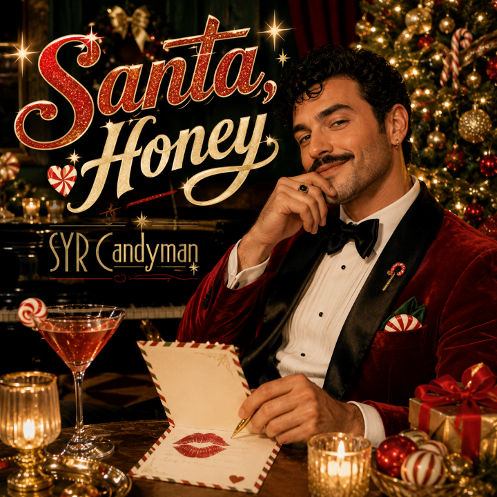 Santa, Honey album cover - a nicely dressed man with a letter to Santa